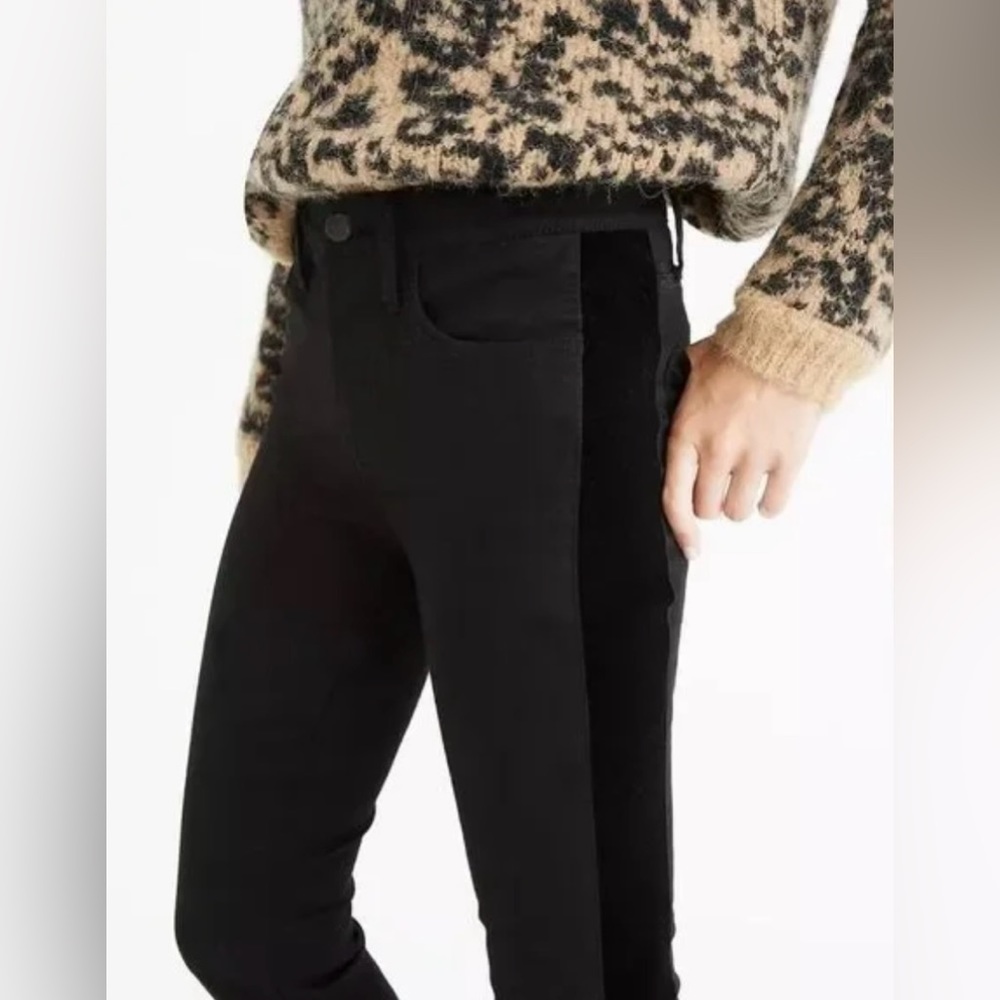 Madewell 9” High-Rise Skinny with Velvet Tuxedo Stripe